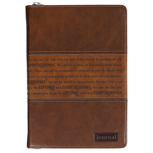 Journal-Courageous-Brown/Tan Duotone-Zipper