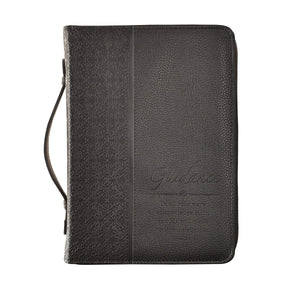 Bible Cover-Guidance (Proverbs 3:6)-Black Faux Leather Classic-Large