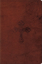 ESV Compact Bible-Walnut Weathered Cross Design TruTone