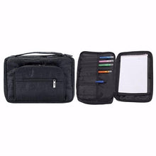 Bible Cover-Books Of The Bible Jacquard W/Organizer & Study Kit-Black-XLG