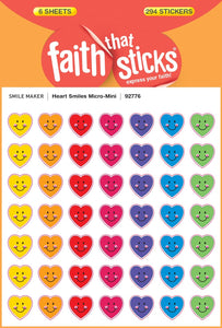 Sticker-Heart Smiles Micro-Mini (6 Sheets) (Faith That Sticks)