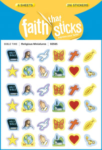 Sticker-Religious Miniatures (6 Sheets) (Faith That Sticks)