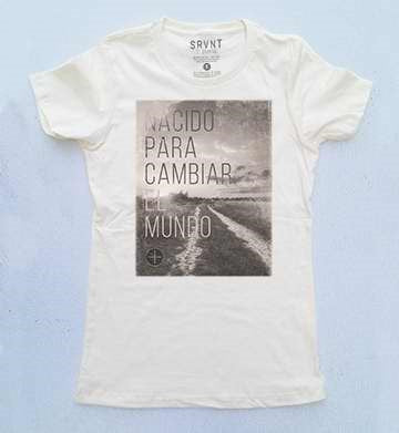 Spanish-Ts-Born To Change The World-Womens-Xl-Ivory/Brown