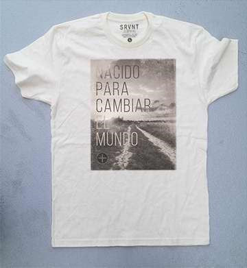 Spanish-TS-Born To Change The World-Mens-Large-Brown/Grey