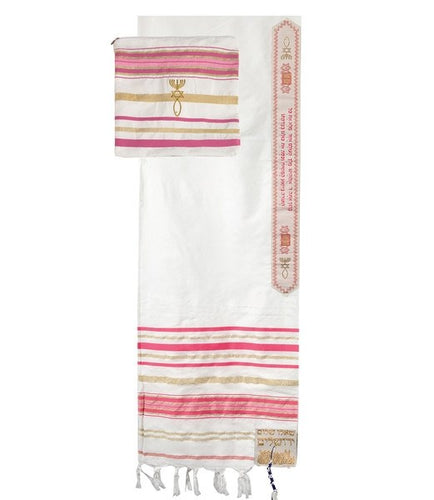 Prayer Shawl-Pink  Acrylic w/Bag (72