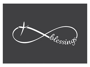 Auto Decal-Vinyl-Infinity Cross-Blessings-White (6 x 2.25)
