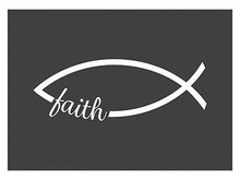 Auto Decal-Vinyl-Faith Fish-White (6 x 2.25)
