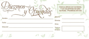 Spanish-Offering Envelope-Tithe And Offering (Diezmo Y Ofrendas) (Pack Of 100)