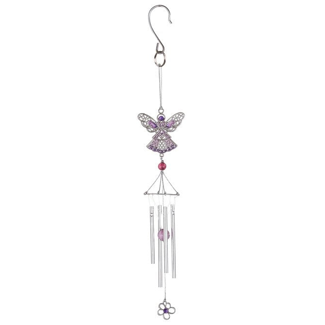 Wind Chime-Pewterworks-Purple Angel (19.25