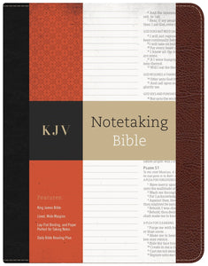 KJV Notetaking Bible-Black/Burgundy Bonded Leather