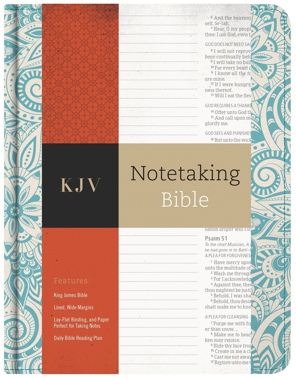 KJV Notetaking Bible-Blue Floral/Fabric