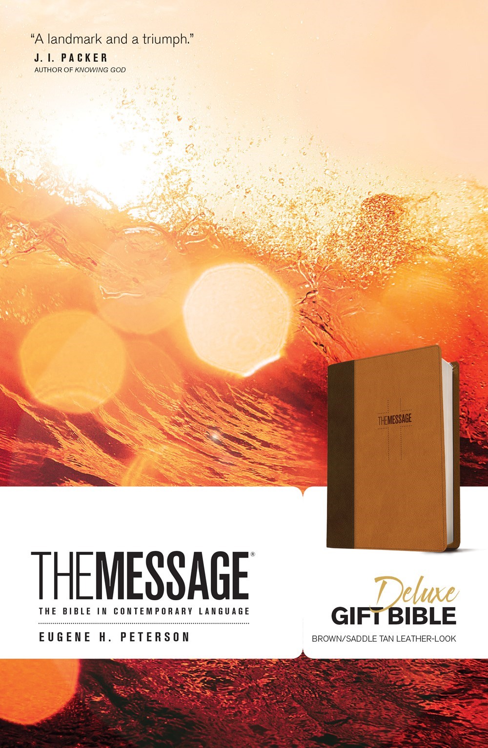 The Message Deluxe Gift Bible-Brown/Saddle Tan LeatherLook