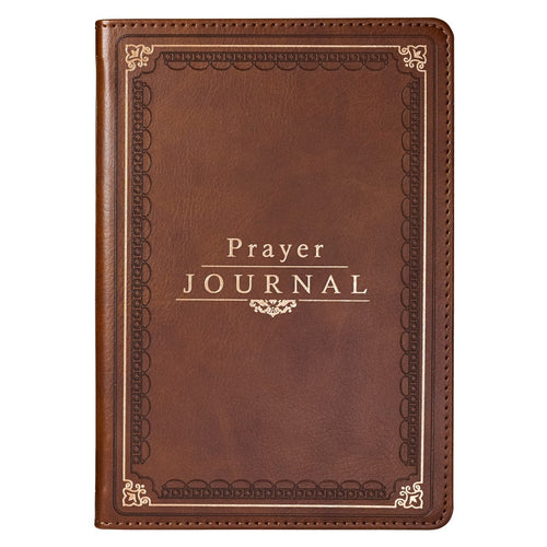 Prayer Journal w/Scripture & Classic Prayers-Brown LuxLeather