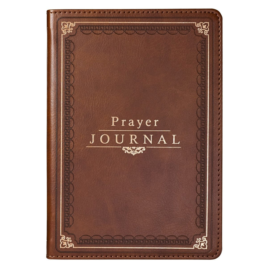 Prayer Journal w/Scripture & Classic Prayers-Brown LuxLeather