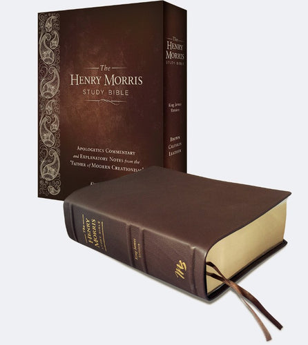 Kjv Henry Morris Study Bible-Brown Calfskin (PUB OS UNTIL 2024)