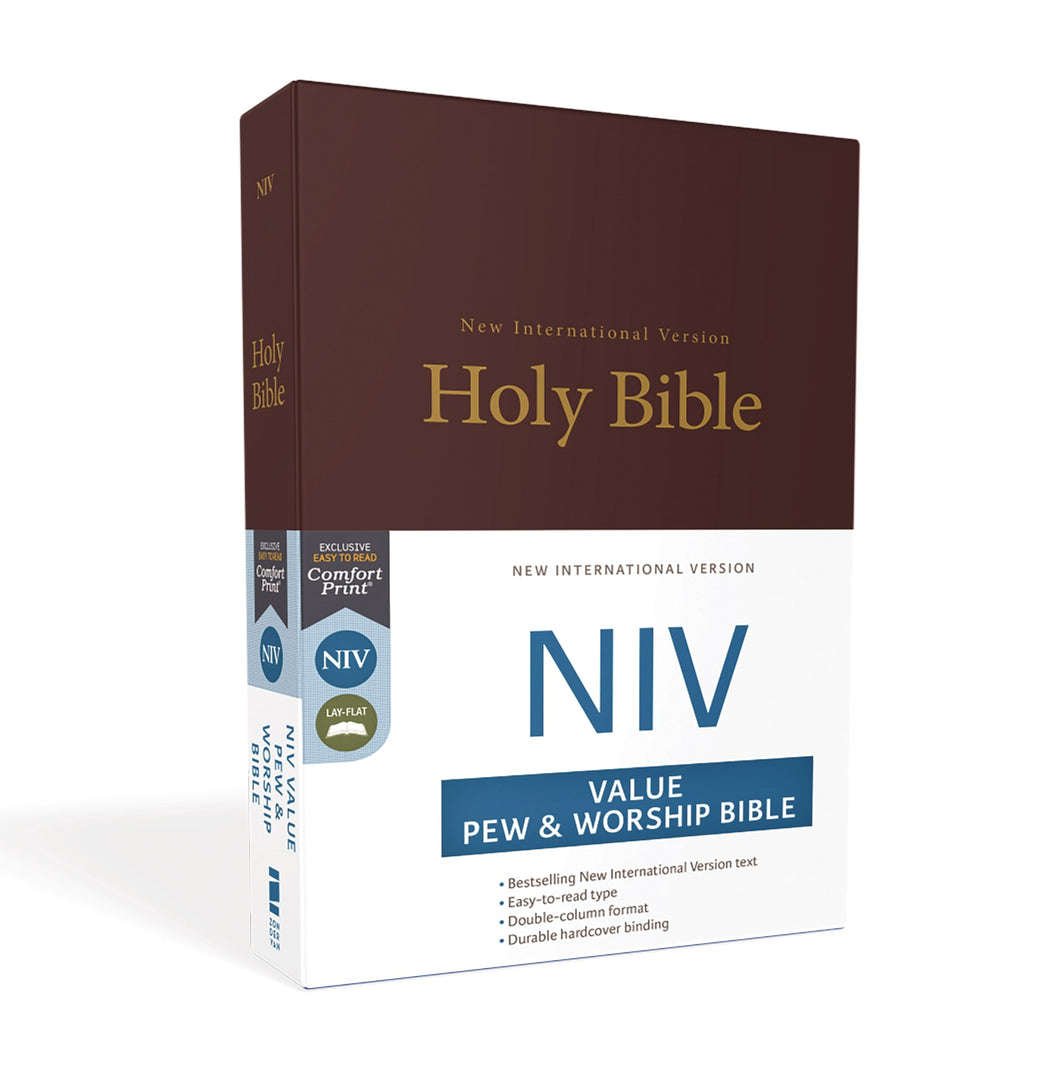 NIV Value Pew And Worship Bible-Burgundy Hardcover