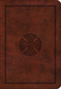 ESV Large Print Compact Bible-Brown Mosaic Cross Design TruTone