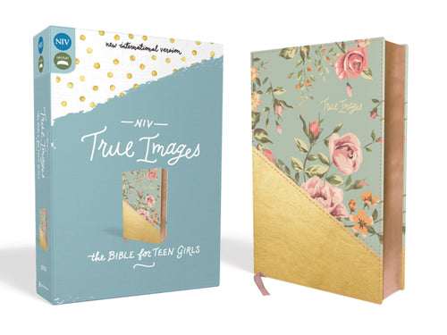 NIV True Images Bible For Teen Girls-Turquoise/Gold Leathersoft