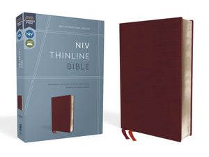 NIV Thinline Bible (Comfort Print)-Burgundy Bonded Leather