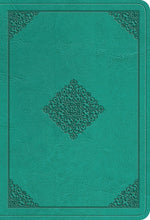 ESV Value Large Print Compact Bible-Teal Ornament Design TruTone