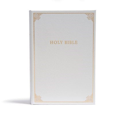 CSB Family Bible-White Bonded Leather Over Board