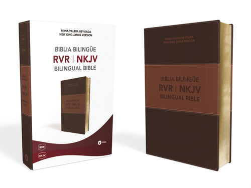 RVR 1977/NKJV Bilingual Bible (Biblia Bilingue)-Brown LeatherSoft