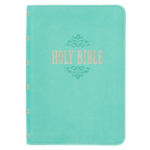 KJV Large Print Compact Bible-Robins Egg Blue Faux Leather