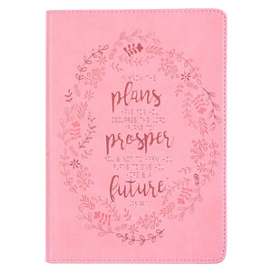 Journal-Slimline LuxLeather-I Know The Plans-Pink