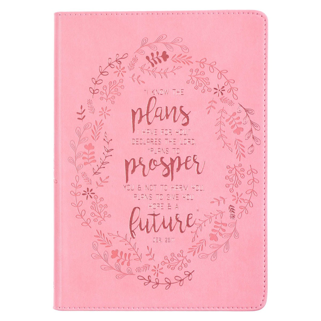 Journal-Slimline LuxLeather-I Know The Plans-Pink
