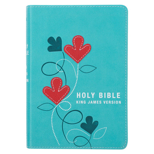 KJV Compact Bible-Turquoise Faux Leather