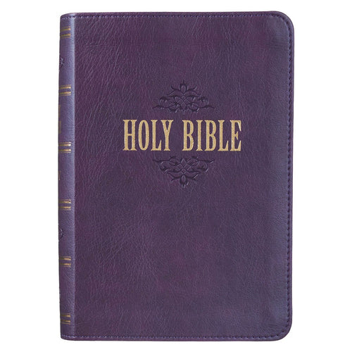 KJV Large Print Compact Bible-Purple Faux Leather