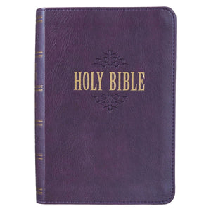 KJV Large Print Compact Bible-Purple Faux Leather