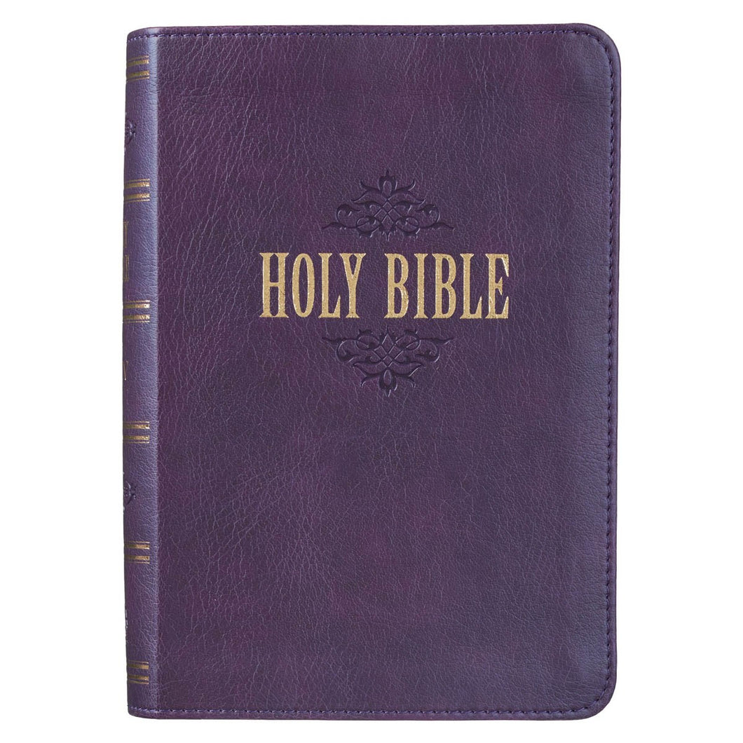 KJV Large Print Compact Bible-Purple Faux Leather