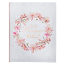 KJV Large Print My Promise Bible-White/Pink Floral Hardcover