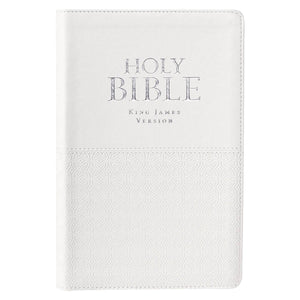 KJV Deluxe Gift Bible-White Faux Leather Indexed