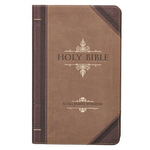 KJV Giant Print Bible-Dark Brown/Tan Portfolio Faux Leather