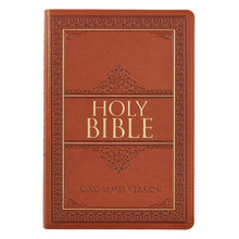 KJV Large Print Thinline Bible-Saddle Tan Faux Leather Indexed