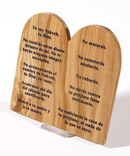 Spanish-Plaque-Ten Commandments w/Stand (Spanish & Hebrew) (#21147)