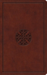 ESV Value Thinline Bible-Brown Mosaic Cross Design TruTone