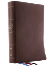 NKJV Open Bible (Comfort Print)-Brown Genuine Leather