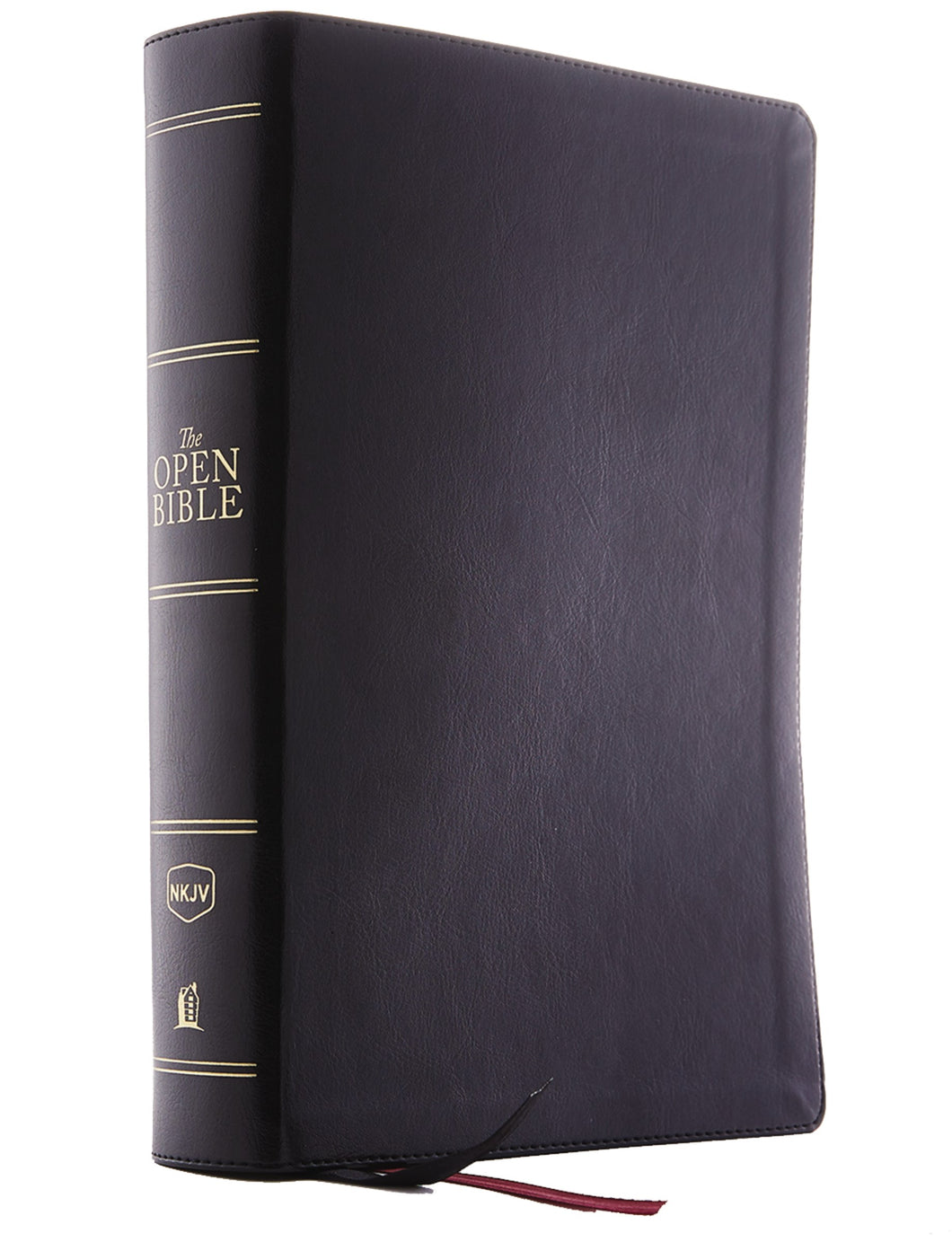 NKJV Open Bible (Comfort Print)-Black Leathersoft