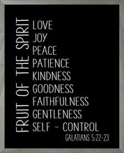 Framed Art-Fruit Of The Spirit (Black) (8 X 10) (Farmhouse Art)