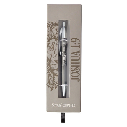 Pen-Classic-Gray/Strong & Courageous w/Gift Box