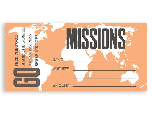 Offering Envelope-Missions (Pack Of 100)