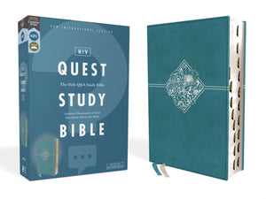 NIV Quest Study Bible (Comfort Print)-Teal Leathersoft Indexed