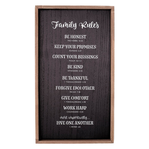 Wall Plaque-Family Rules (12 x 21)