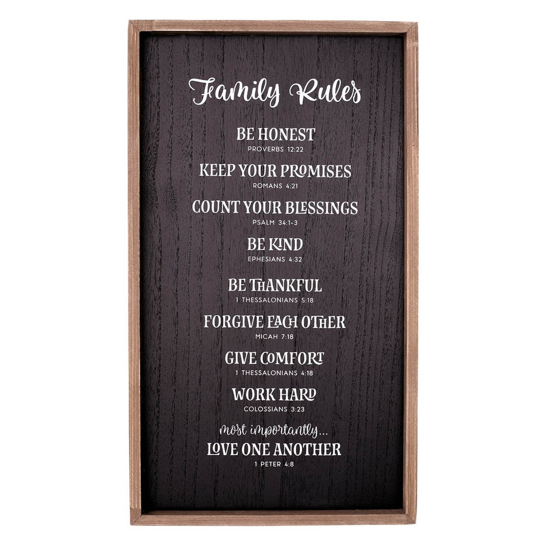 Wall Plaque-Family Rules (12 x 21)