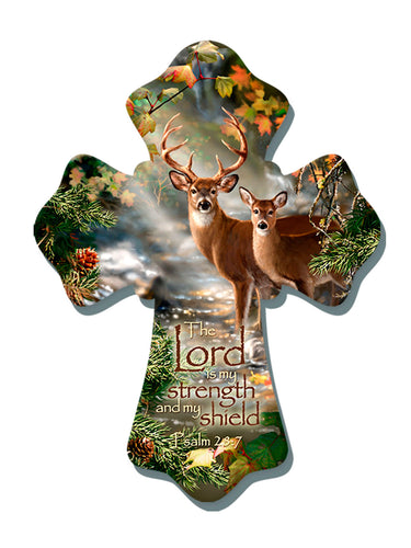 Wall Cross-Deer/Lord Is My Strength (6