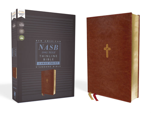 NASB 1995 Thinline Bible/Large Print (Comfort Print)-Brown Leathersoft