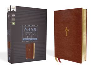 NASB 1995 Thinline Bible/Large Print (Comfort Print)-Brown Leathersoft